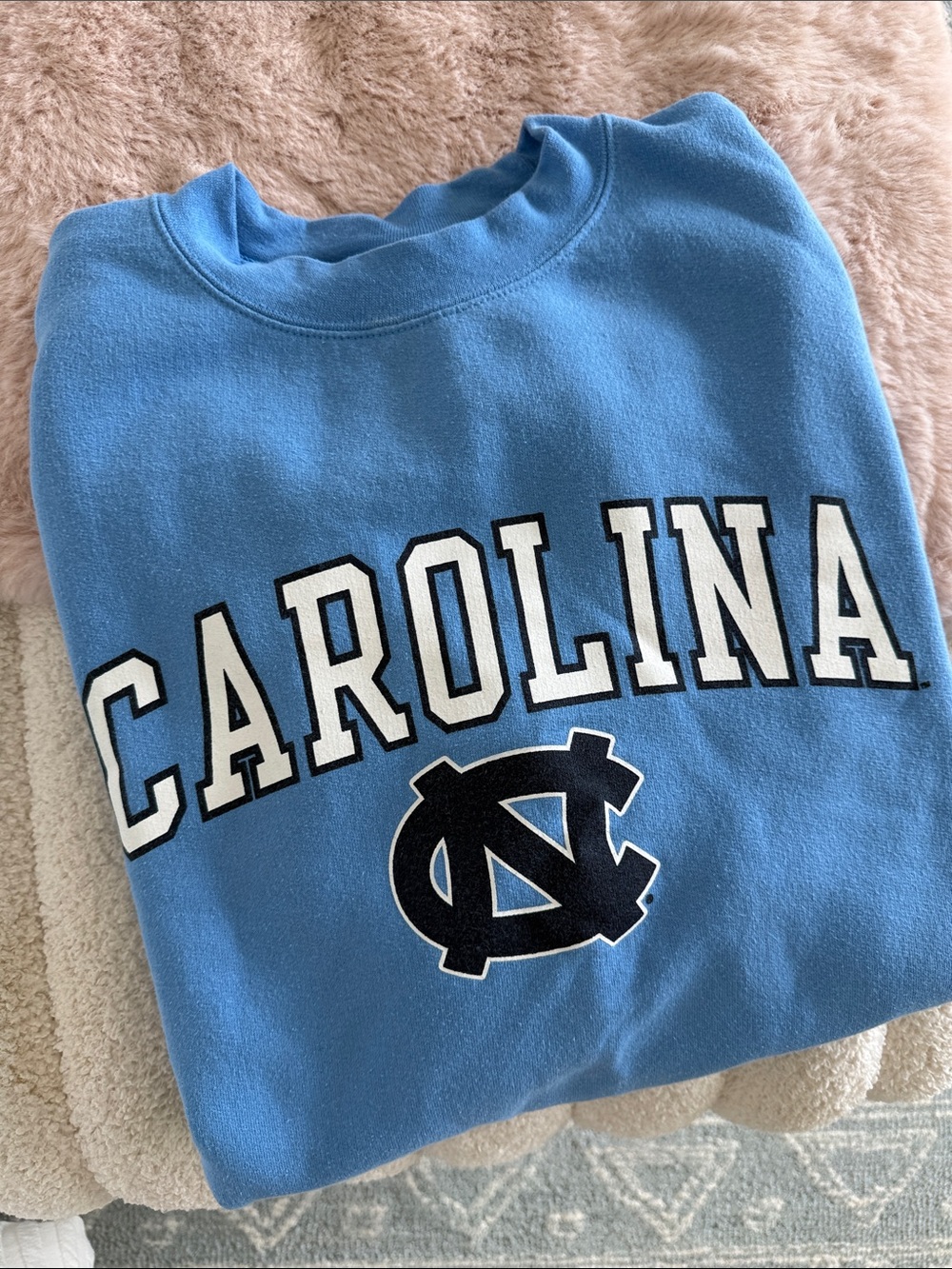 Champion Carolina Crewneck Sweatshirt - Light Blue with Black & White Logo